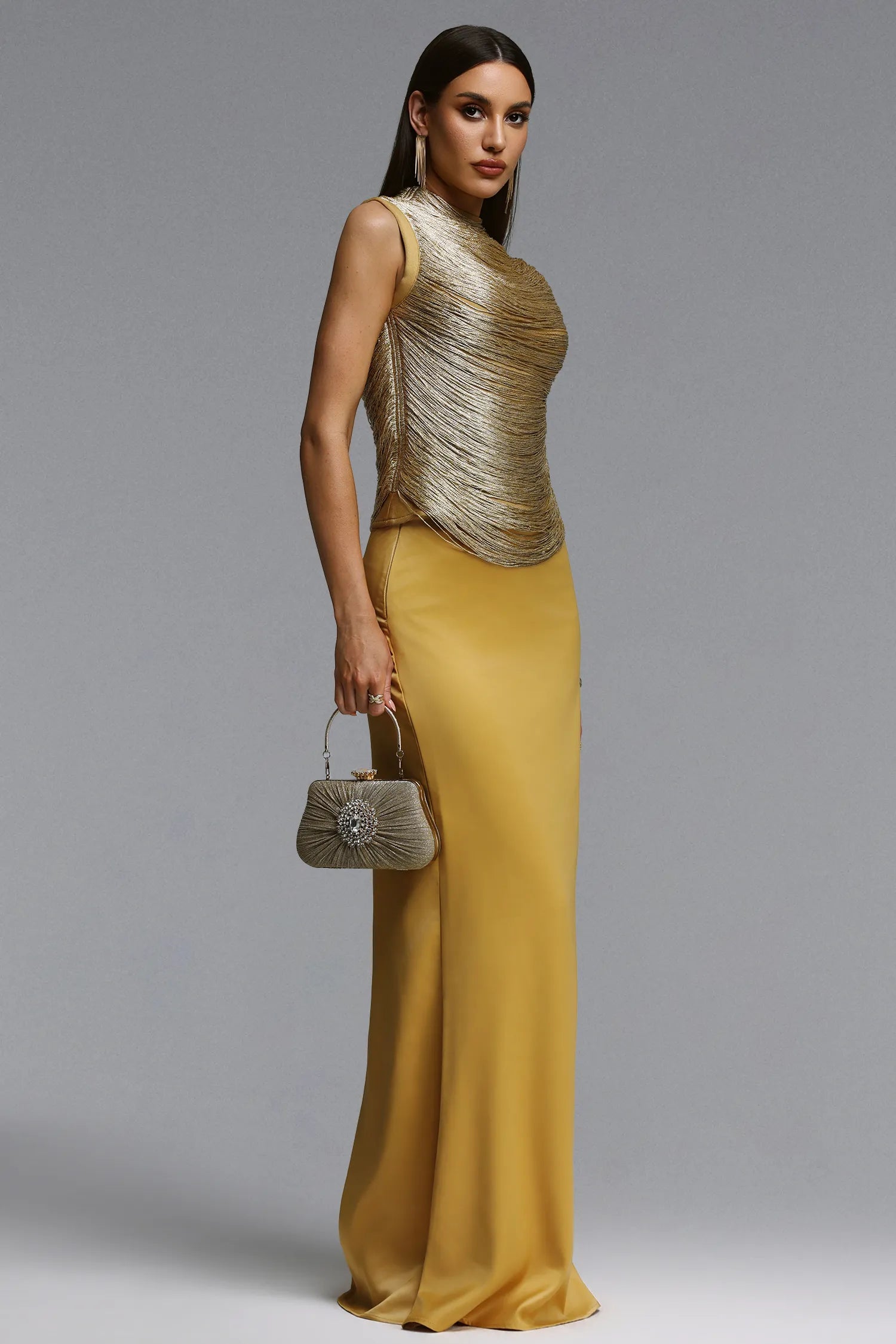 Brielle Yellow Tassel Maxi Two Piece Set