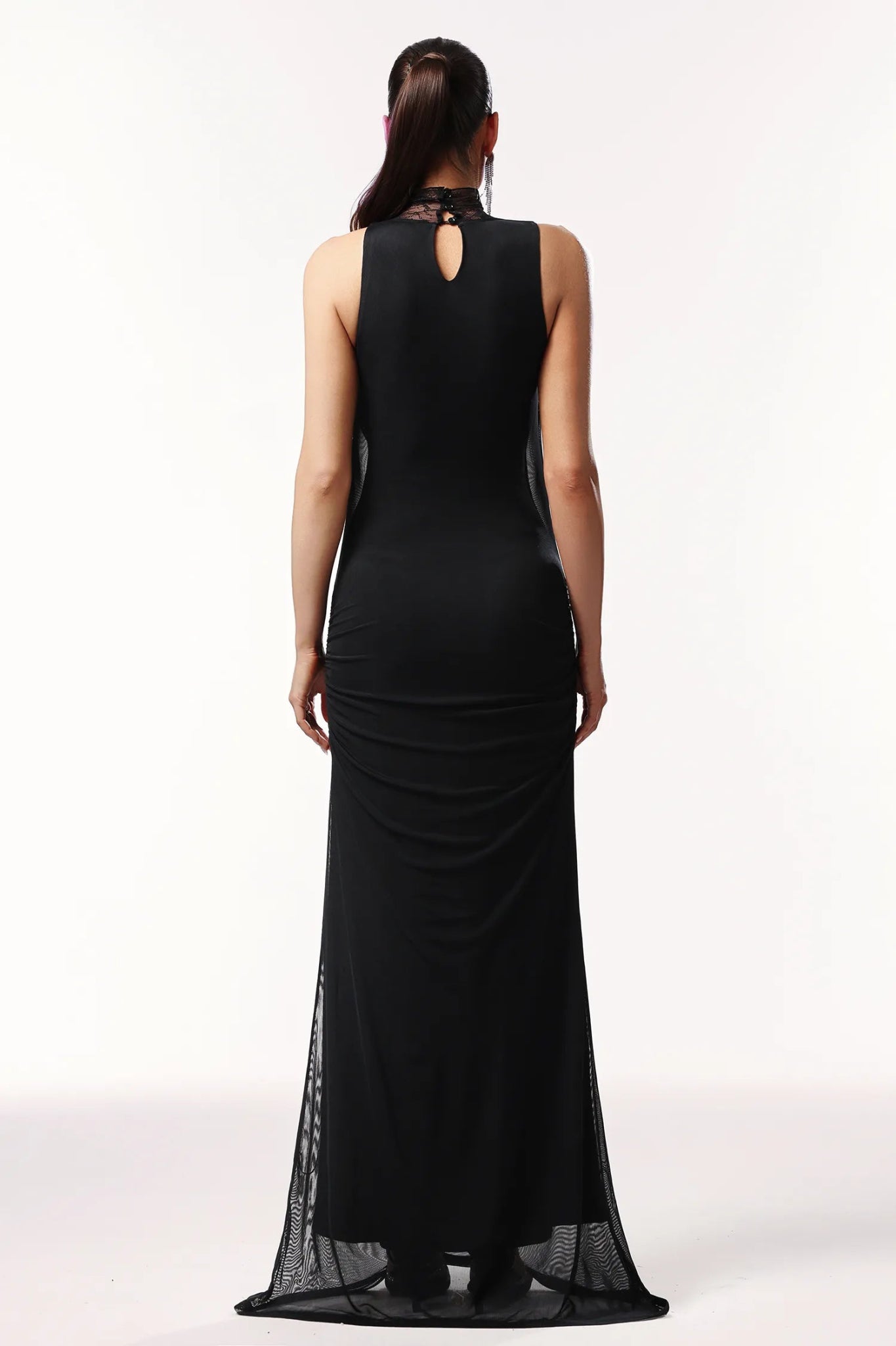 Baghira – Black Lace Halter Maxi - Styled Collective