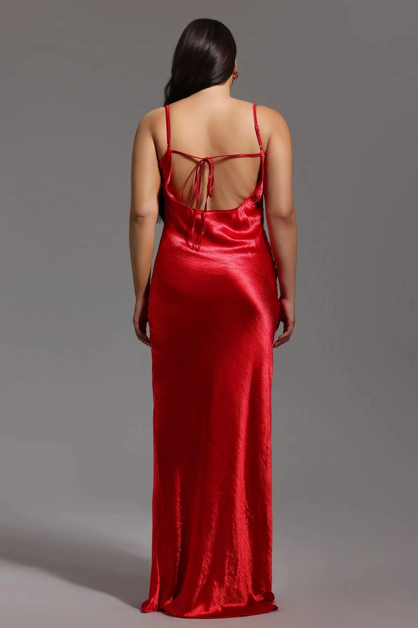 Emily Metallic Wine Maxi Dress - Styled Collective