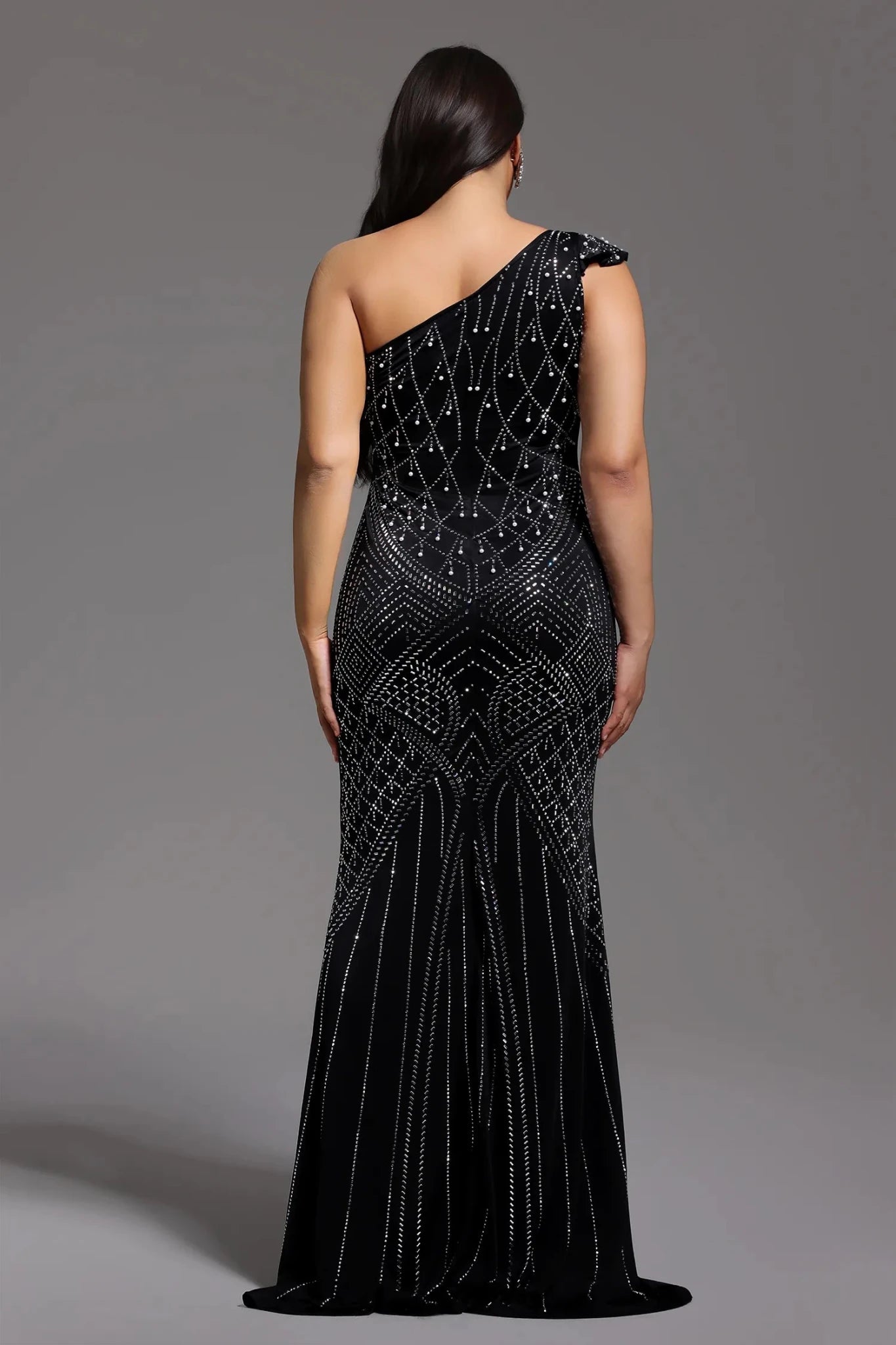 Ferina Asymmetric Diamond Maxi Dress - Styled Collective