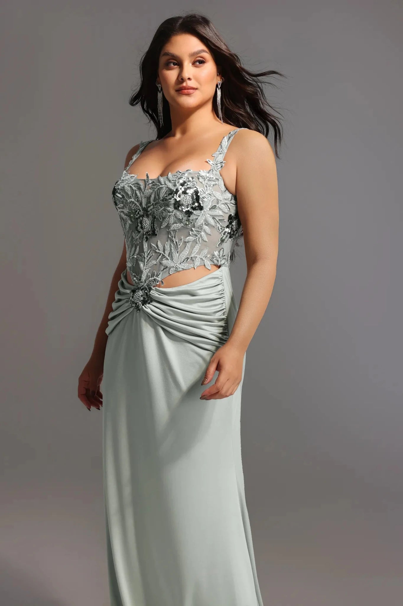 Galencia Embellished Cut - Out Maxi – Sage - Styled Collective