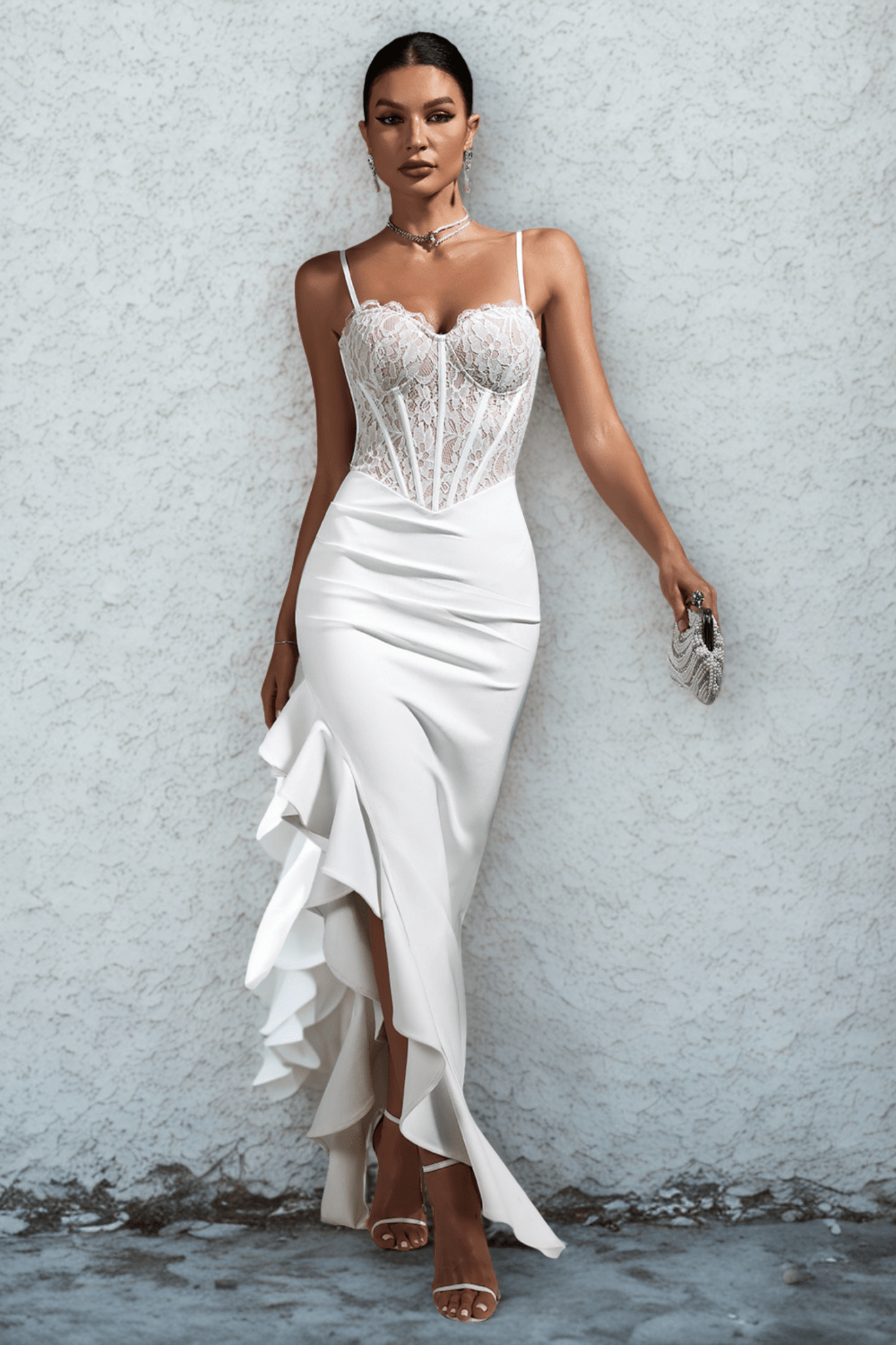 Irena Corset Ruffle Midi Dress - Styled Collective