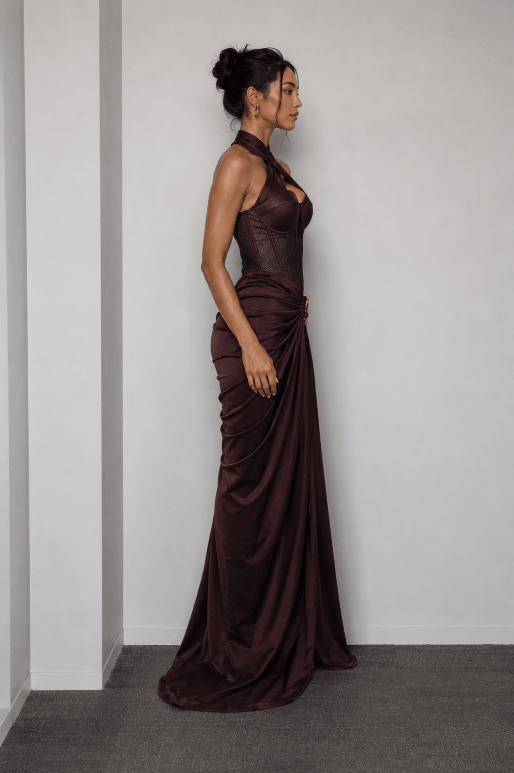 Jana Chocolate Brown Corset Maxi Dress - pre order - Styled Collective
