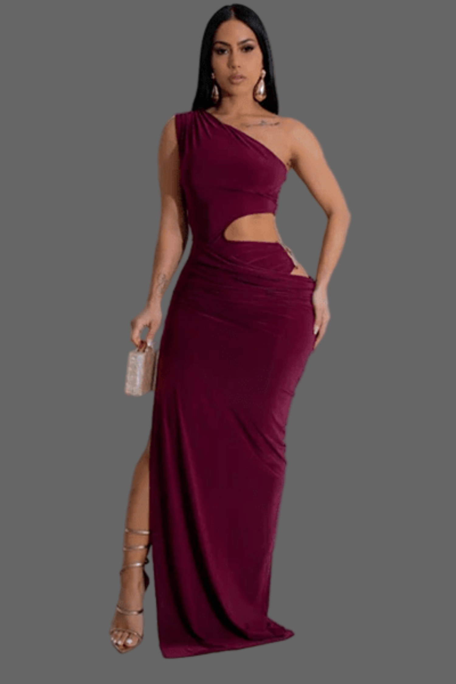 Kalima One - Shoulder Maxi Dress - Styled Collective