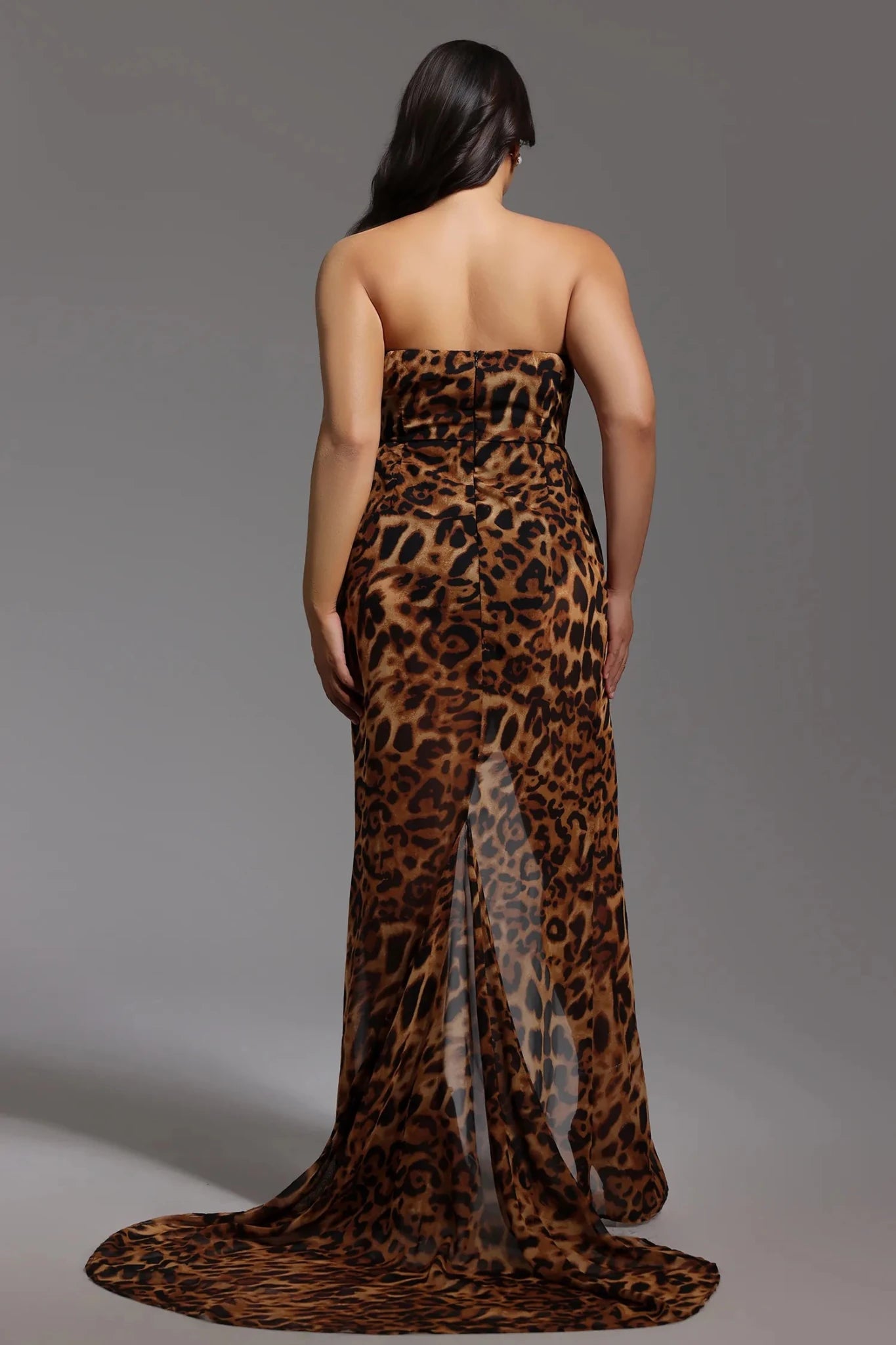 Nava Leopard Mesh Maxi Dress - Styled Collective