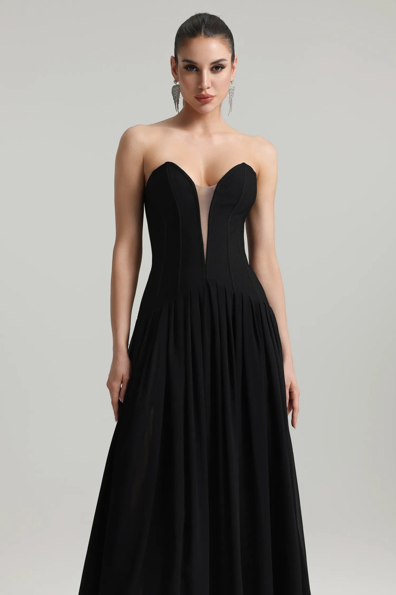 Reine Strapless Maxi Dress – Black - Styled Collective