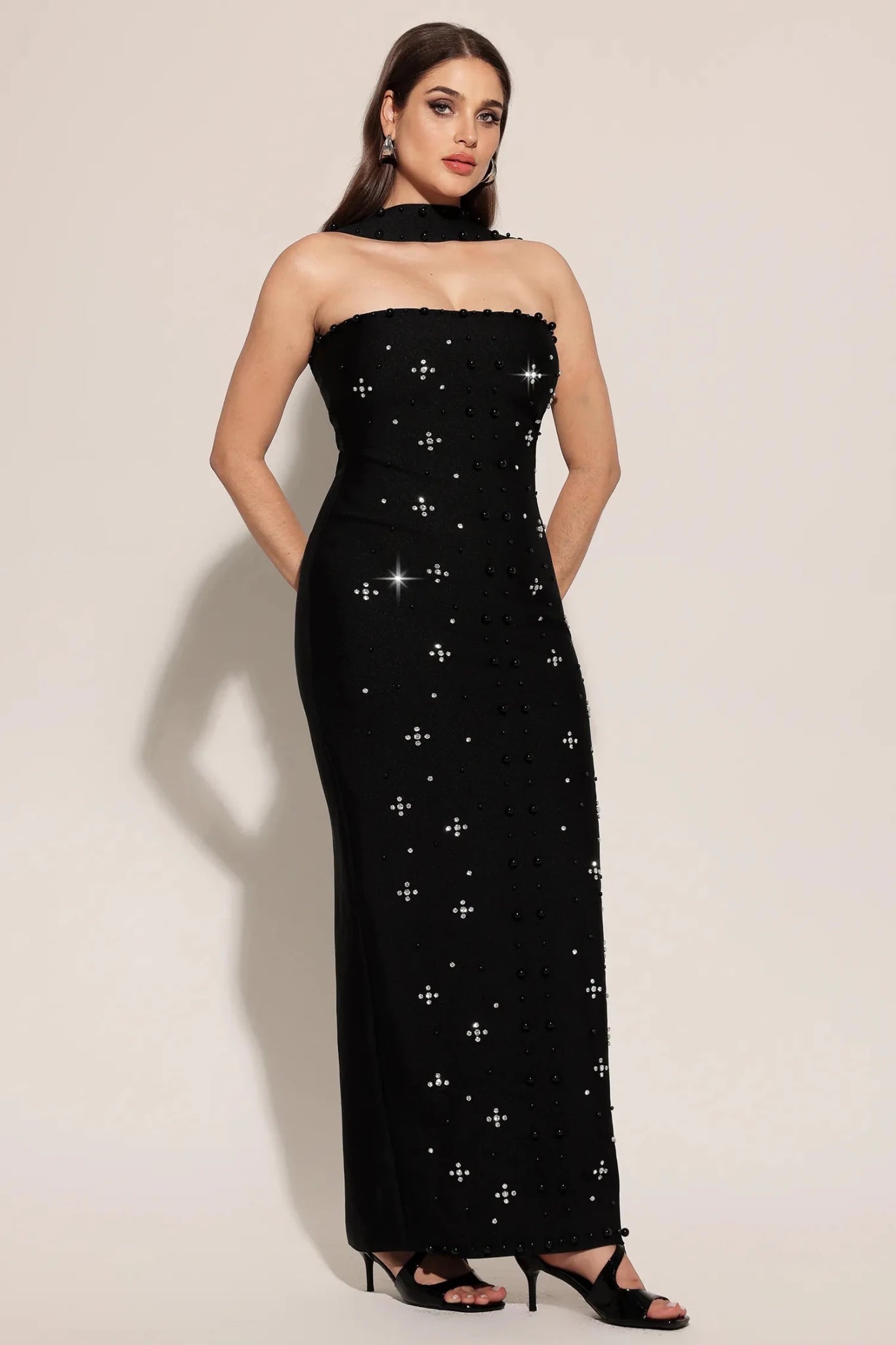Rhianna Embellished Maxi Dress - Styled Collective