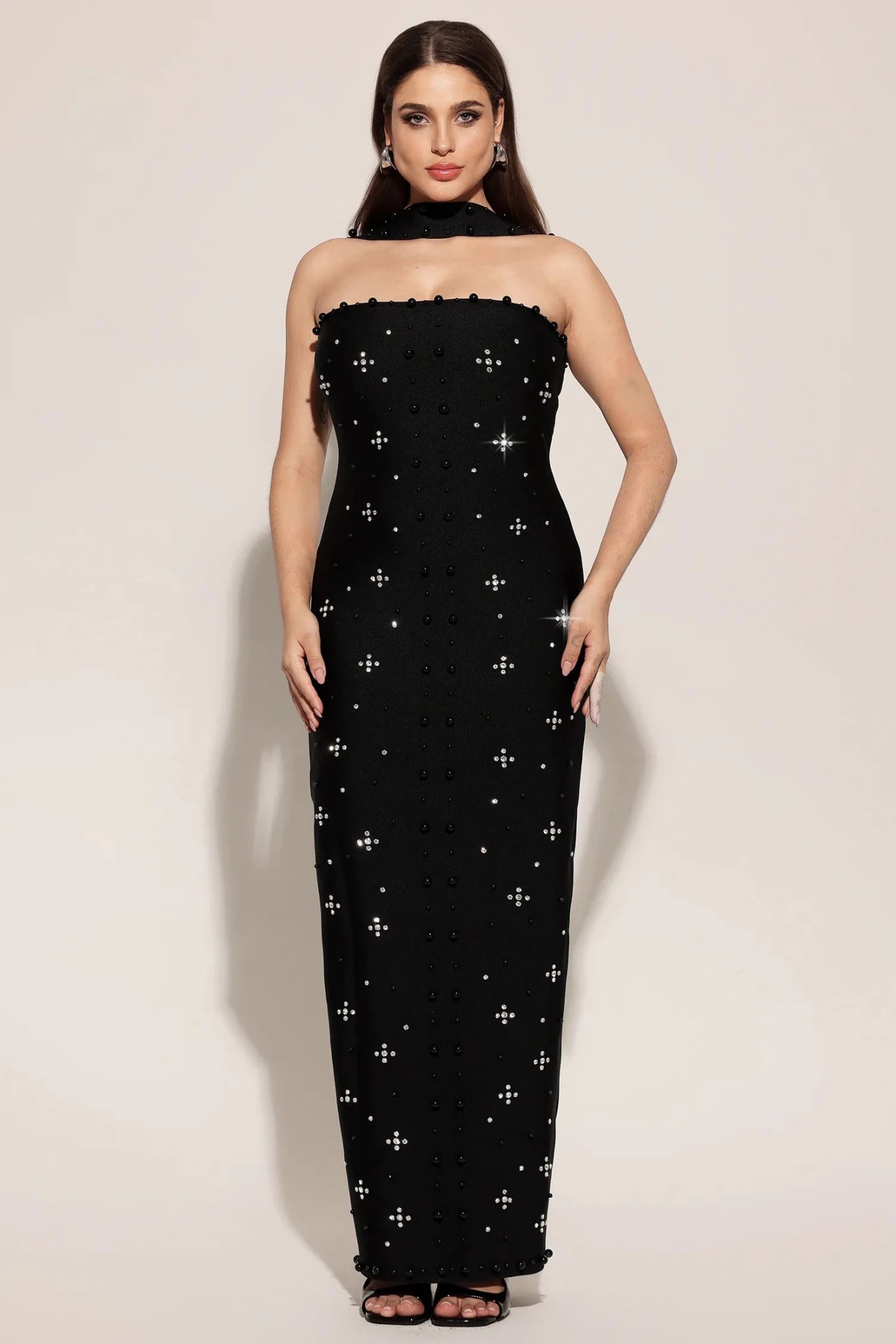Rhianna Embellished Maxi Dress - Styled Collective
