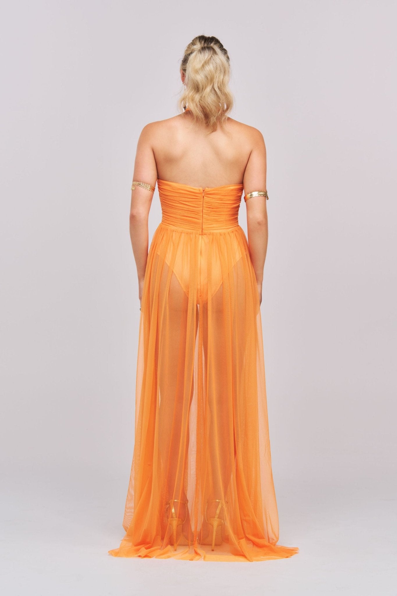 Rivka Halterneck Twist Mesh Maxi Dress - Styled Collective