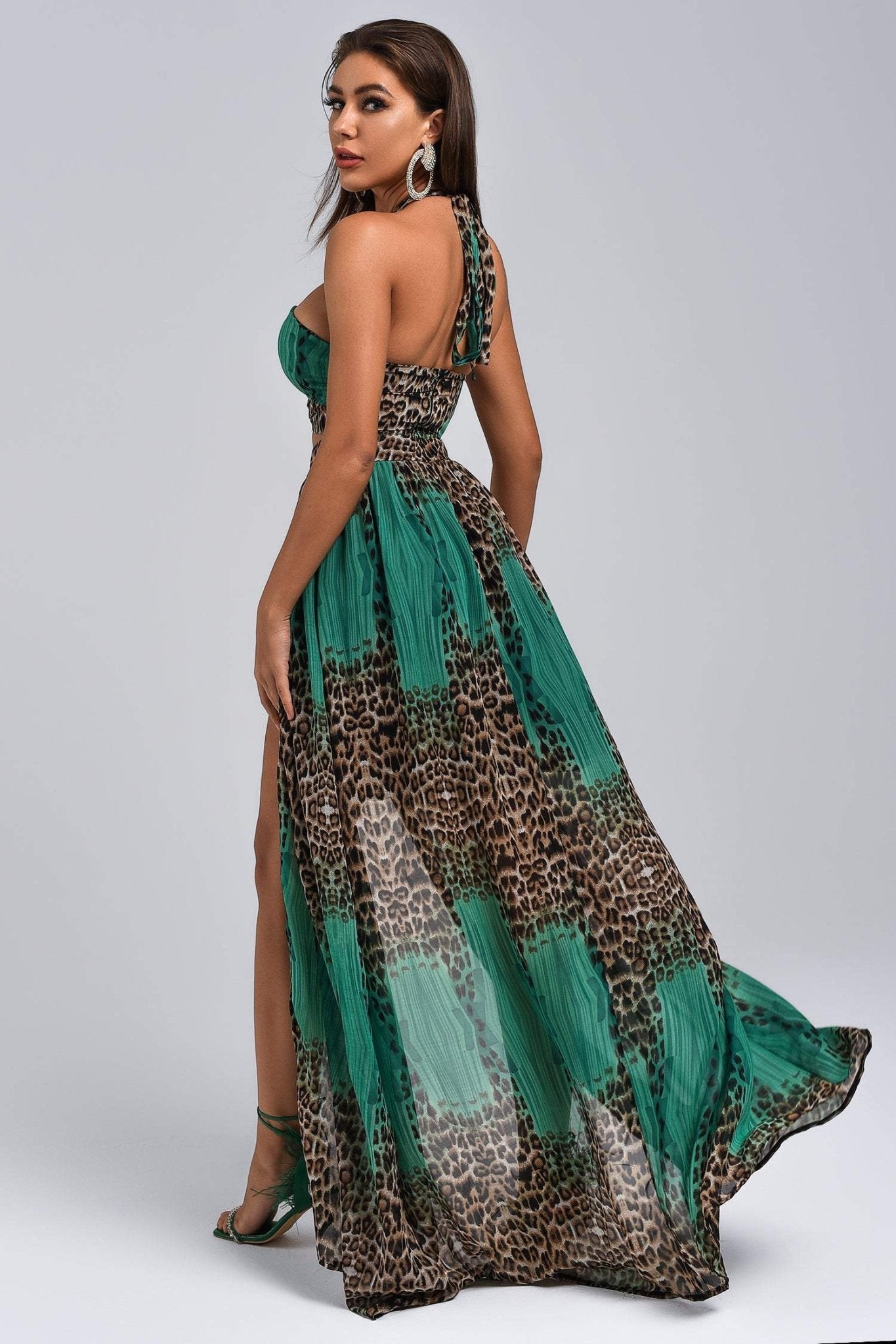 Vix Halter Leopard Maxi Dress - Styled Collective