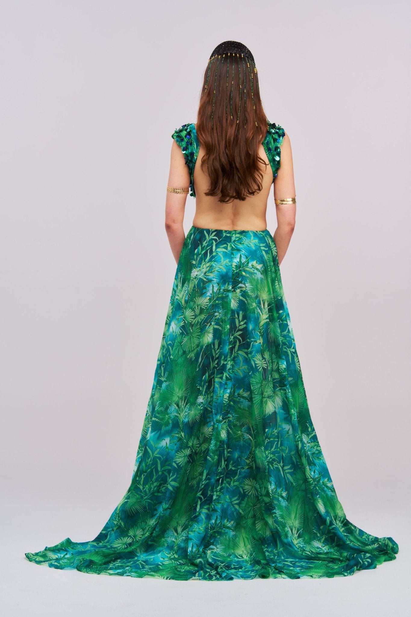 Yolanda Printed Embellished Maxi Dress (J - Lo dupe dress) - Styled Collective