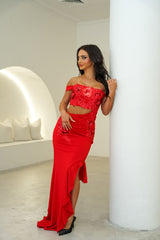 Valema Lace Flower Maxi Dress
