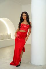 Valema Lace Flower Maxi Dress