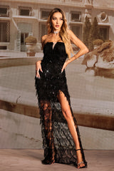 Davo Glitter Fringe Maxi Dress