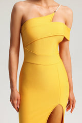 Falisa Pearl Strap One Shoulder Midi Dress