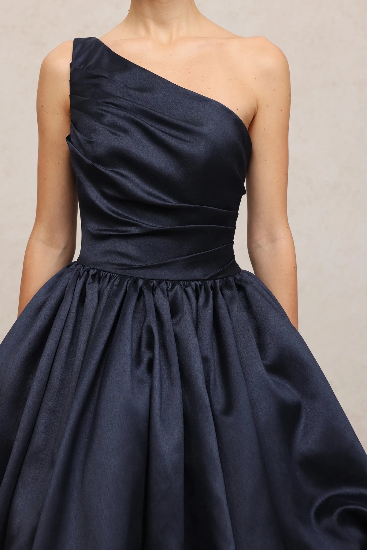 Asymmetric Satin High-Low Gown - Skye & Iris | Ball Gown