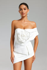 Wynn One-Shoulder Satin Mini Dress