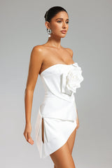 Wynn One-Shoulder Satin Mini Dress