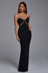 Sagia Bandage Maxi Dress with Diamanté Straps