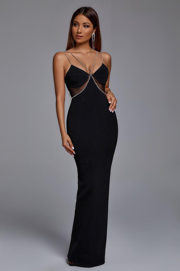 Sagia Bandage Maxi Dress with Diamanté Straps