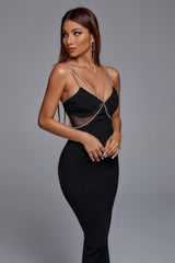 Sagia Bandage Maxi Dress with Diamanté Straps
