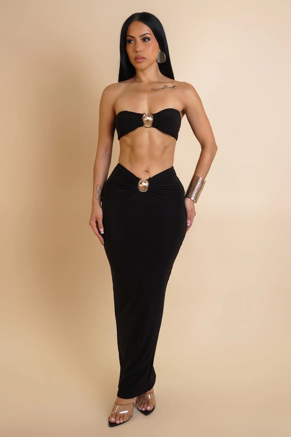 LET ME HANDLE IT SKIRT SET - BLACK