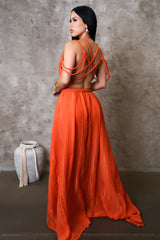 Grecian Maxi Dress - Orange