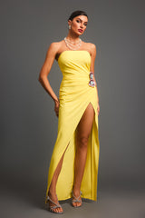 Sareka Strapless Flower Maxi Dress
