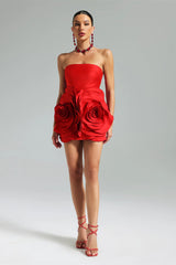 Shaha Floral Strapless Mini Dress