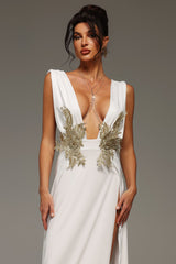Tada Deep-V Floral Maxi Dress
