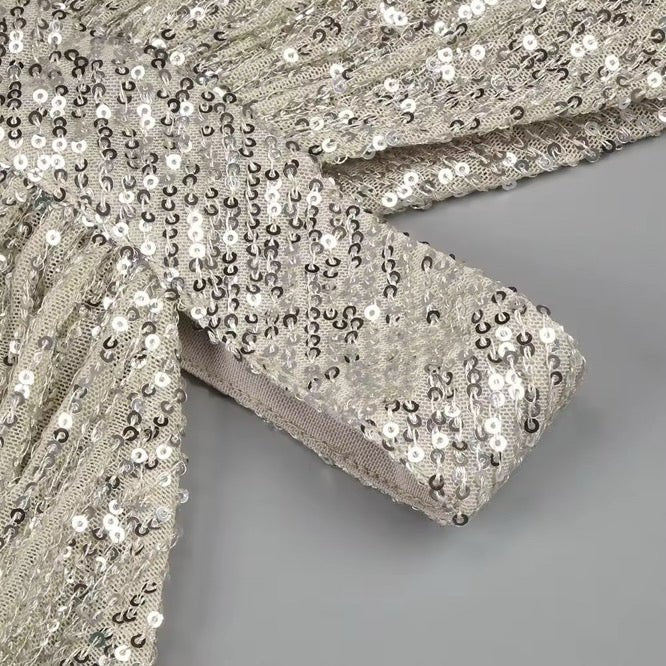 Chiara Sequin Cutout Maxi – Silver One Shoulder Evening Gown | Styled Collective - Styled Collective
