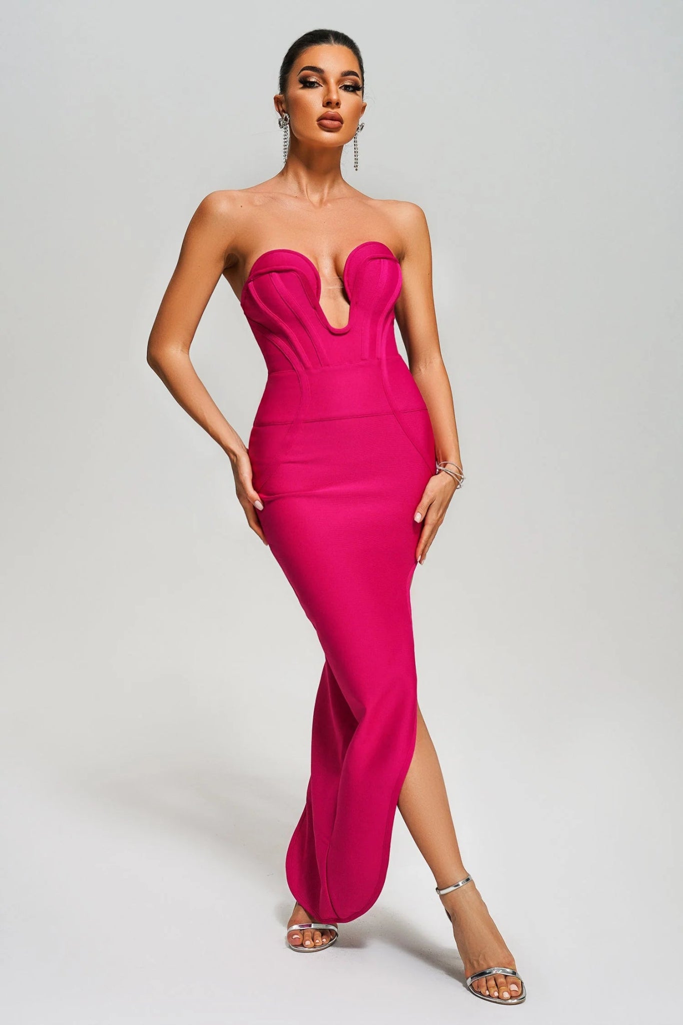 Evelina Strapless Maxi Bandage Dress - Styled Collective