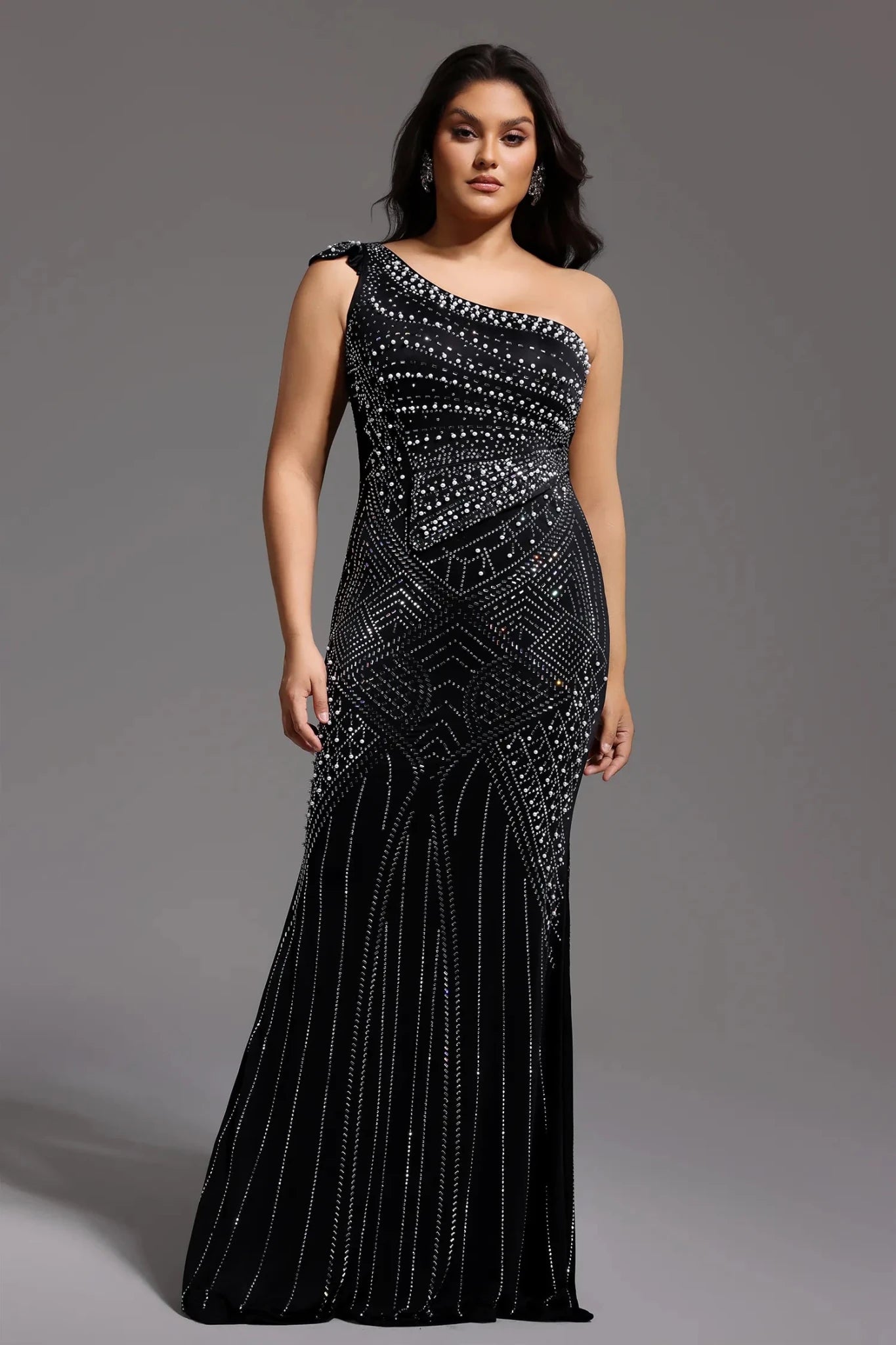 Ferina Asymmetric Diamond Maxi Dress - Styled Collective