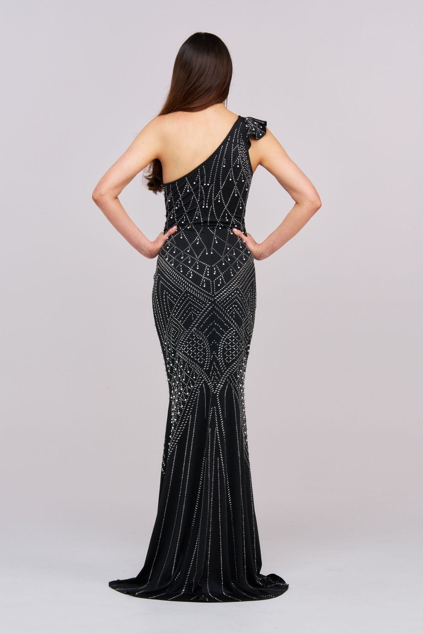Ferina Asymmetric Diamond Maxi Dress - Styled Collective