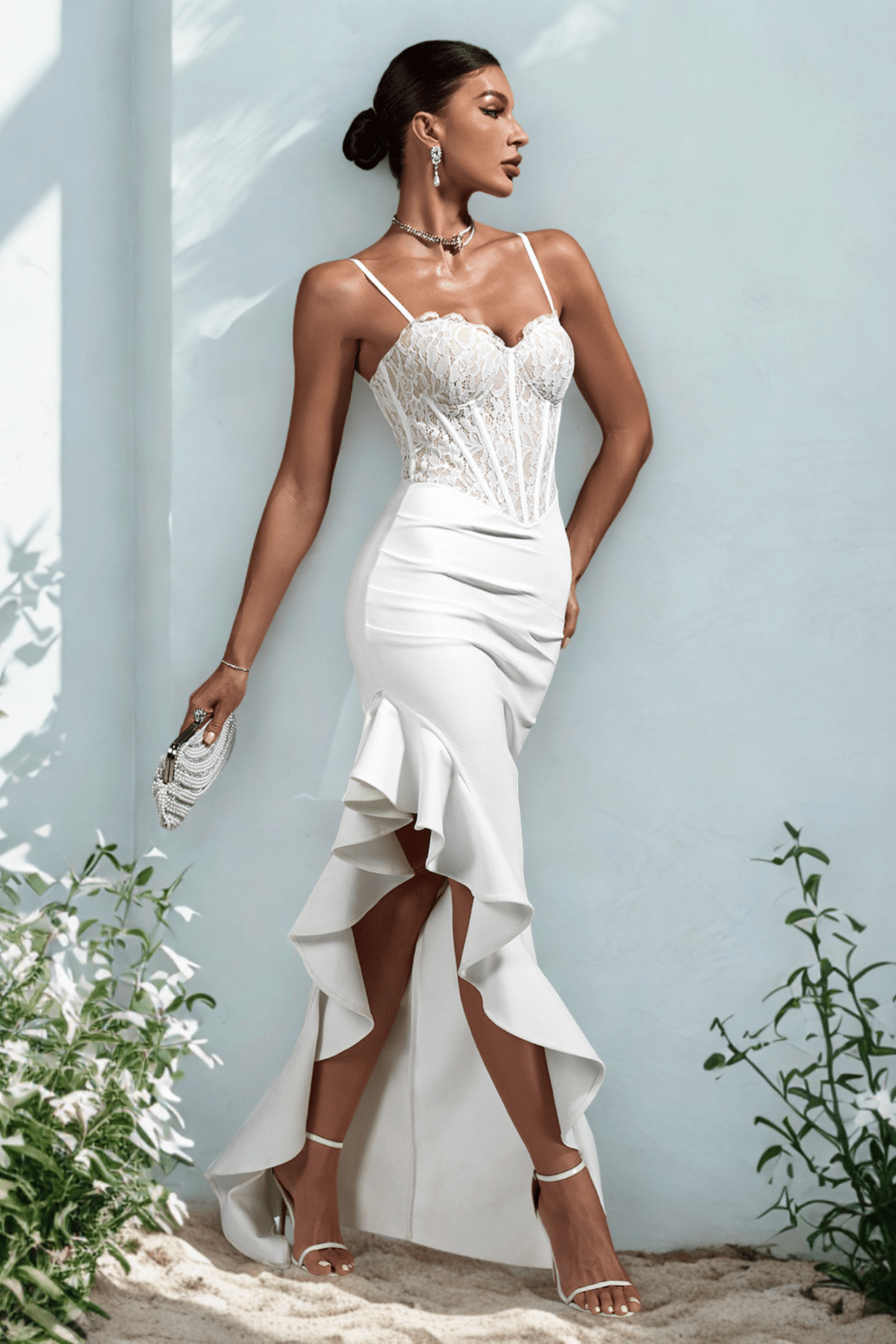 Irena Corset Ruffle Midi Dress - Styled Collective