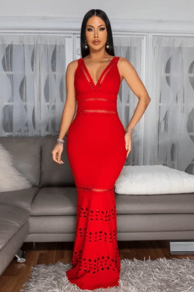 Keep Trying Maxi Dress - RED - Styled Collective