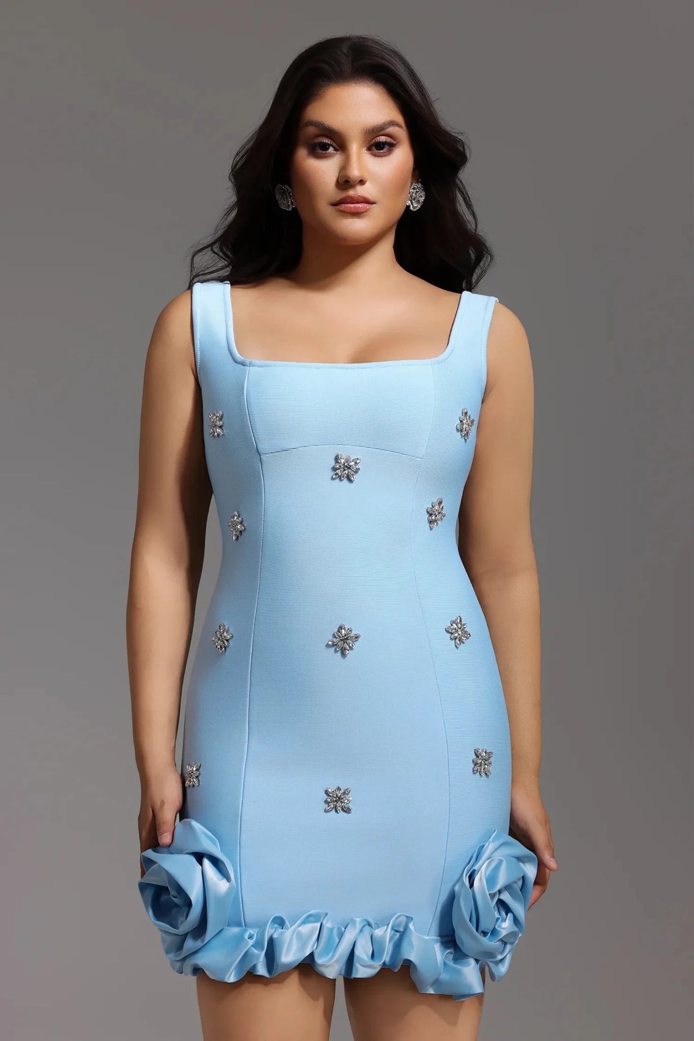 Luciana Mini Dress - Ice Blue - Styled Collective