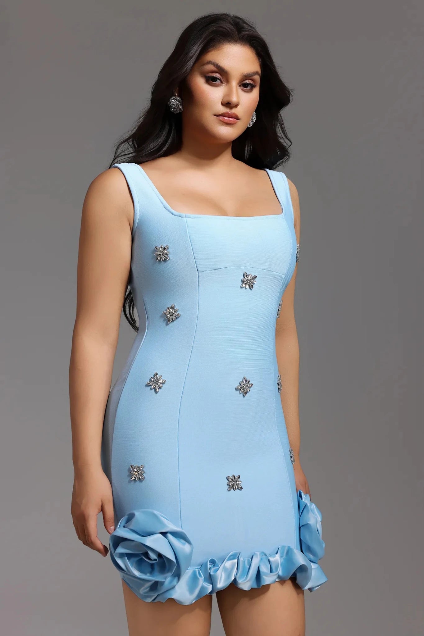 Luciana Mini Dress - Ice Blue - Styled Collective