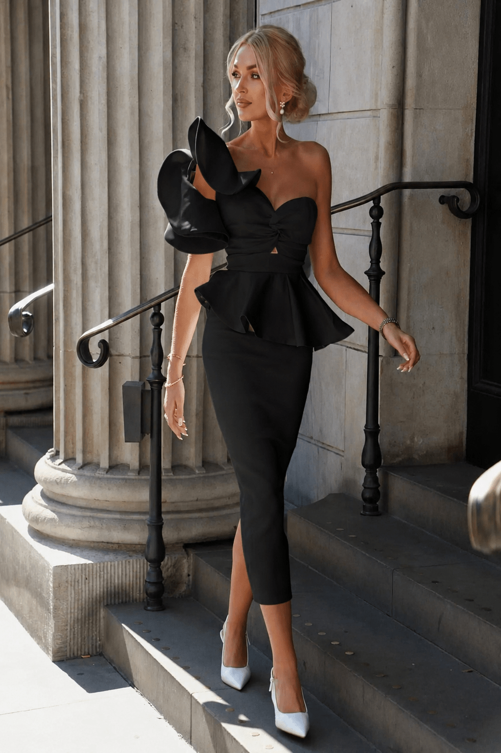 Madison 2 piece skirt set - Black - Styled Collective