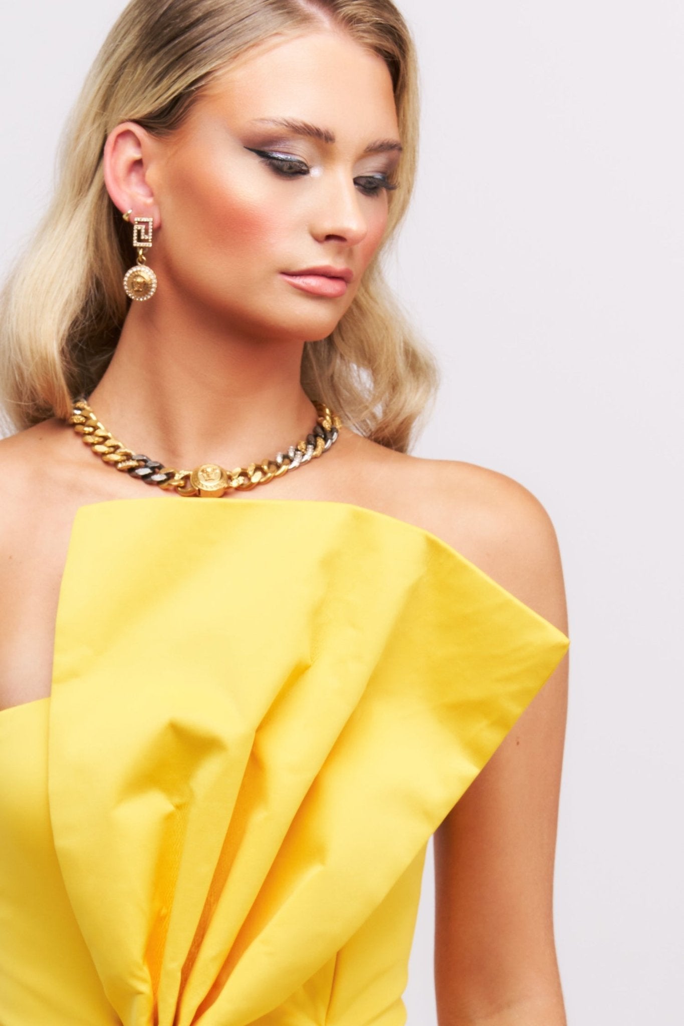 Majrela Bowknot Strapless Mini Dress - Yellow - Styled Collective