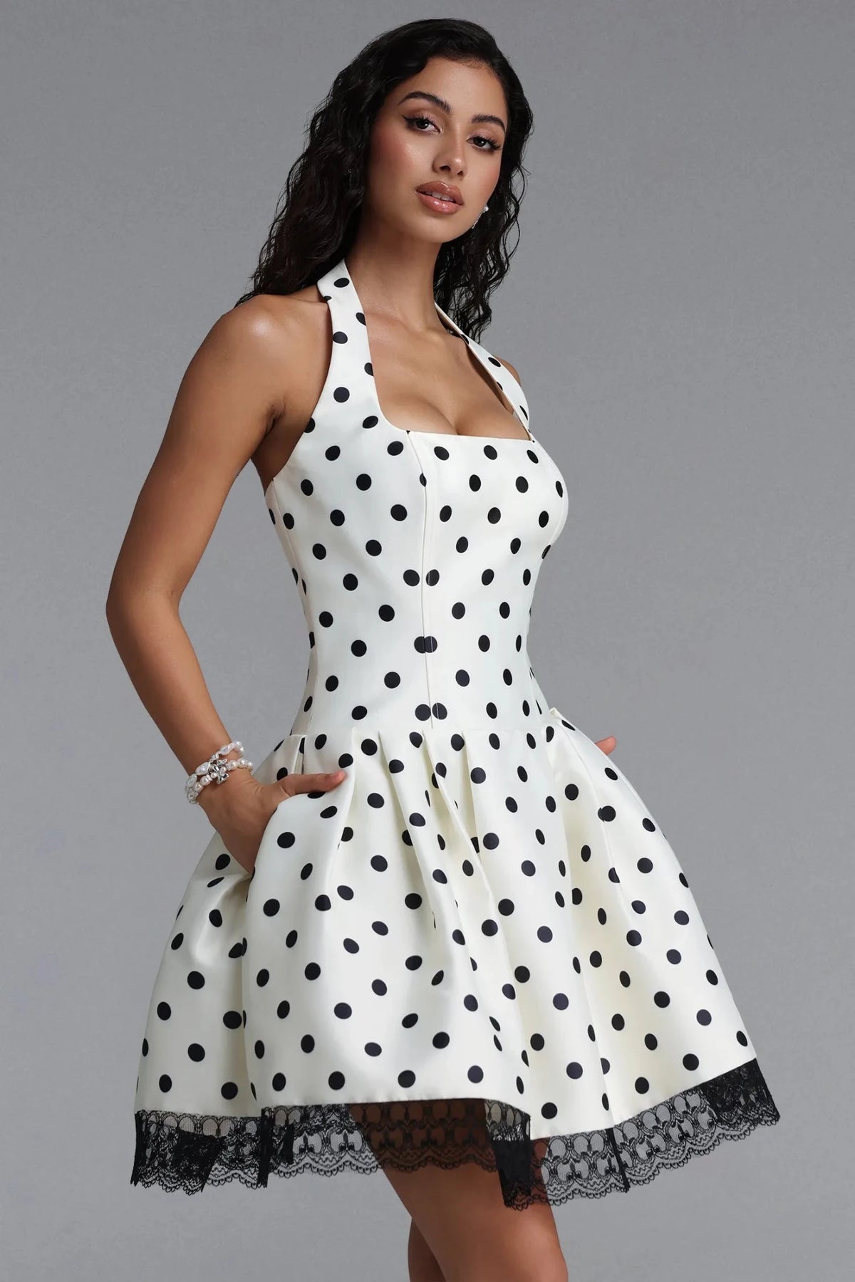 Monroe Polka Dot Mini Dress - Styled Collective