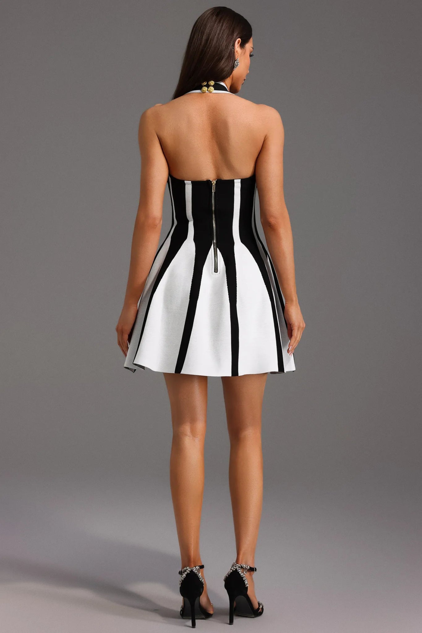 Paloma Halter Monochrome Mini Dress - Styled Collective