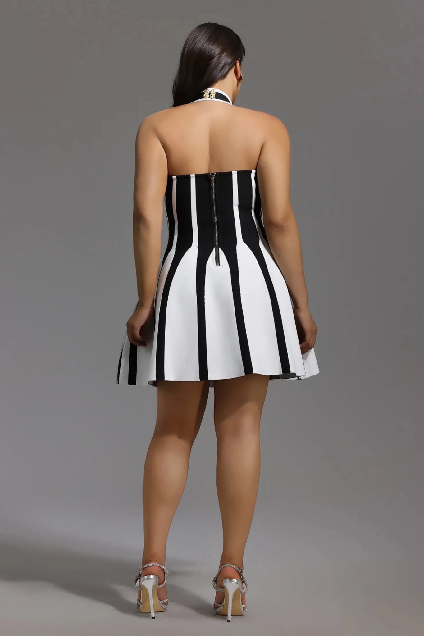 Paloma Halter Monochrome Mini Dress - Styled Collective