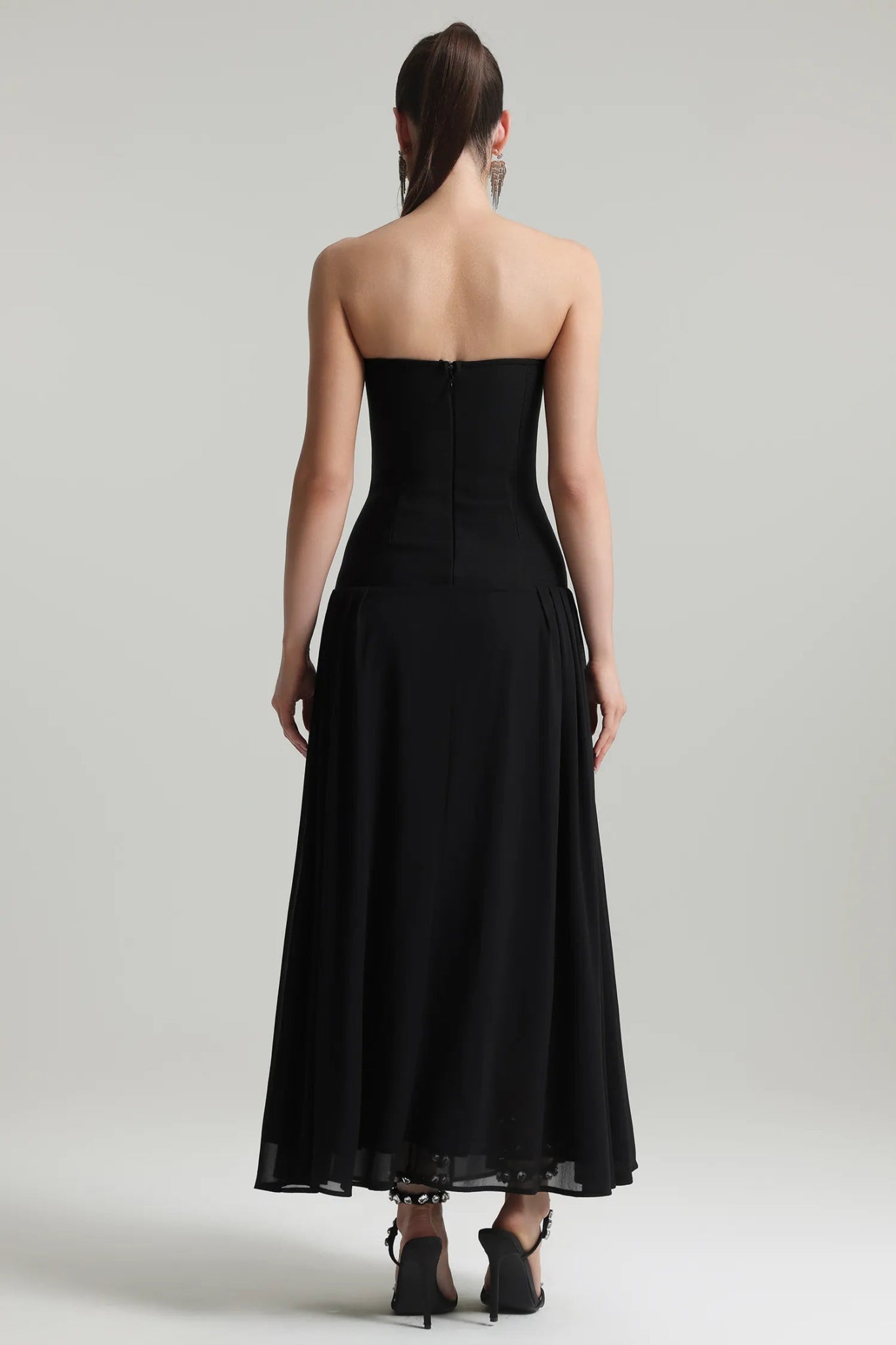Reine Strapless Maxi Dress – Black - Styled Collective