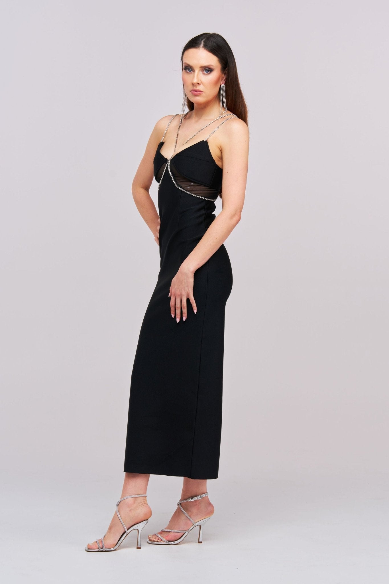 Sagia Bandage Maxi Dress with Diamanté Straps - Styled Collective
