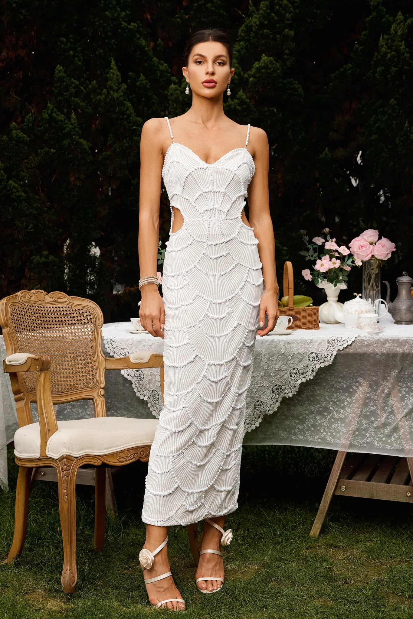 Teresa Pearl Sequin Midi Dress - Styled Collective