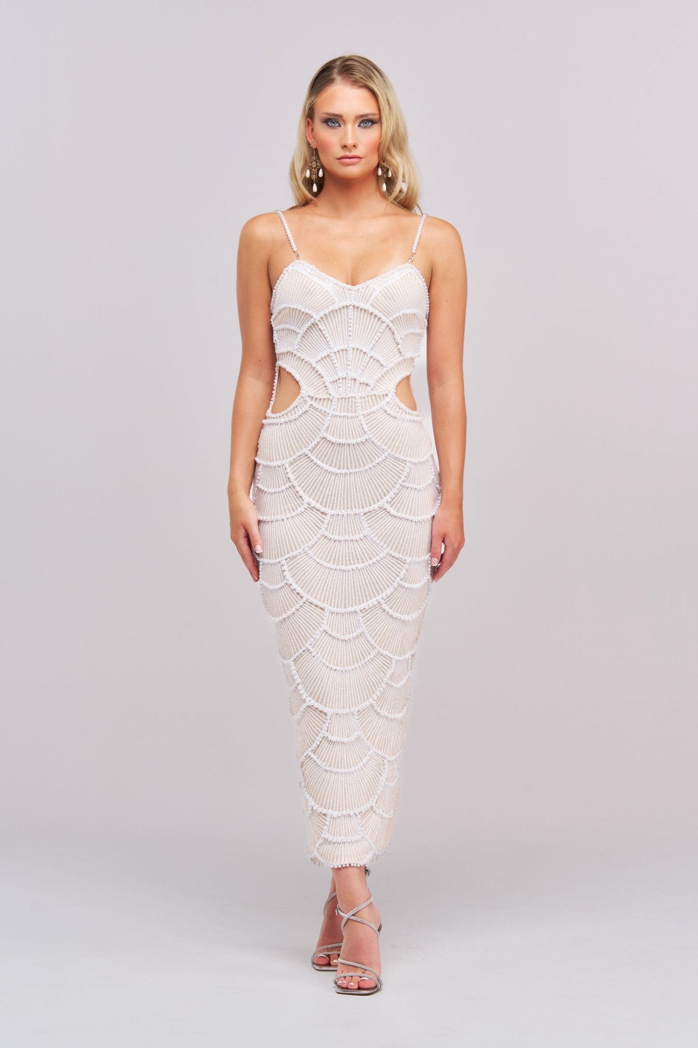 Teresa Pearl Sequin Midi Dress - Styled Collective